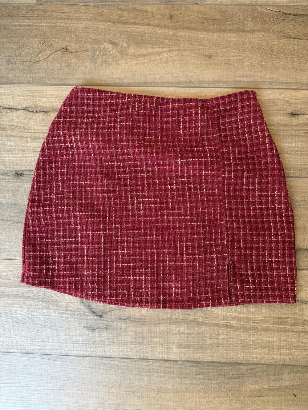 Altar'd State Red Tweed Mini Skirt